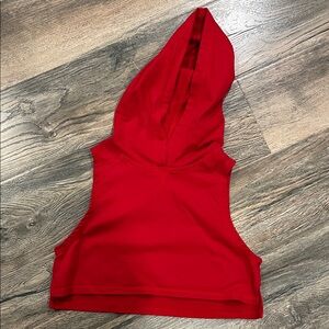 Balera Red Hooded Sleeveless Top